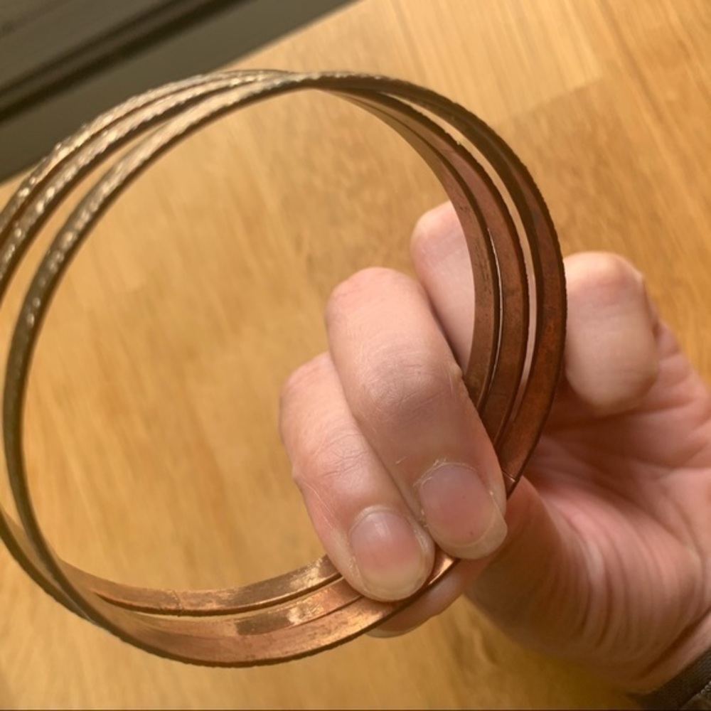 Rustic Gold Bangles Bracelets - Picture 7 of 8
